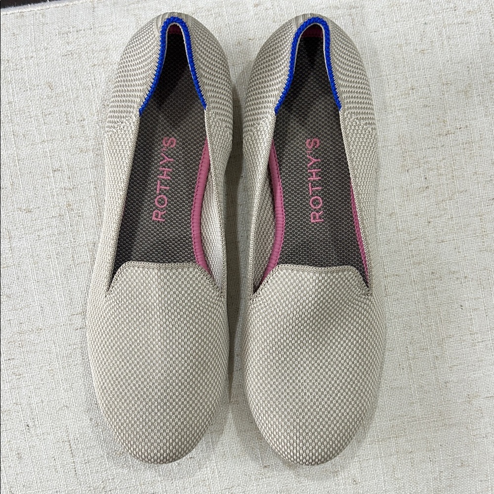 Rothy's Beige and White Women's Flats